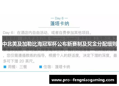 中北美及加勒比海冠军杯公布新赛制及奖金分配细则